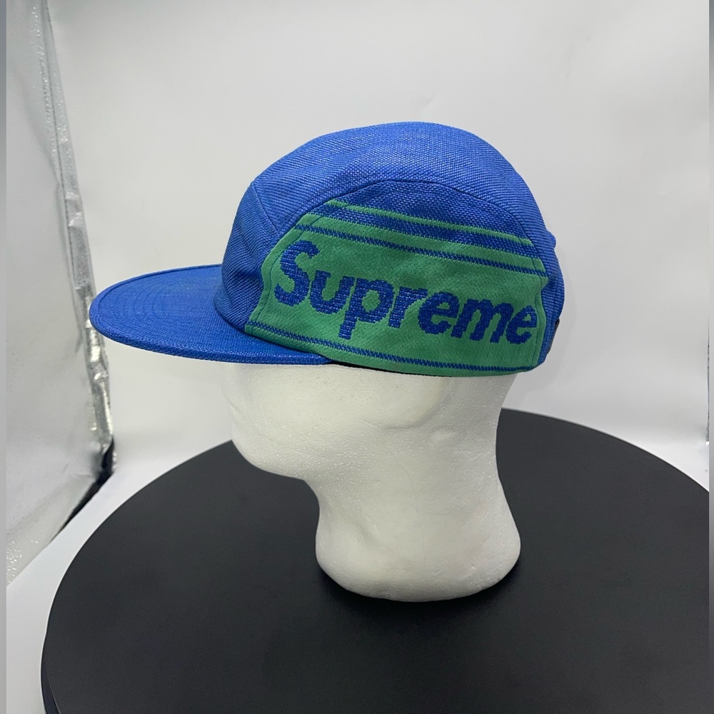 RAFFIA WOVEN LOGO CAMP CAP SUPREME!!!